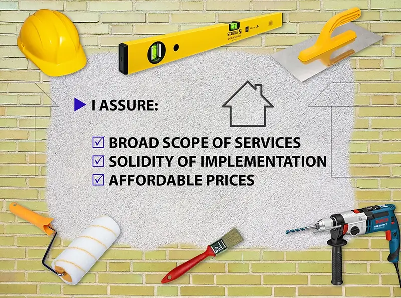 Banner for the construction and assembly company